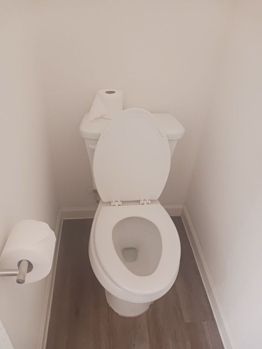 Bathroom fixtures cleaned to a shine
