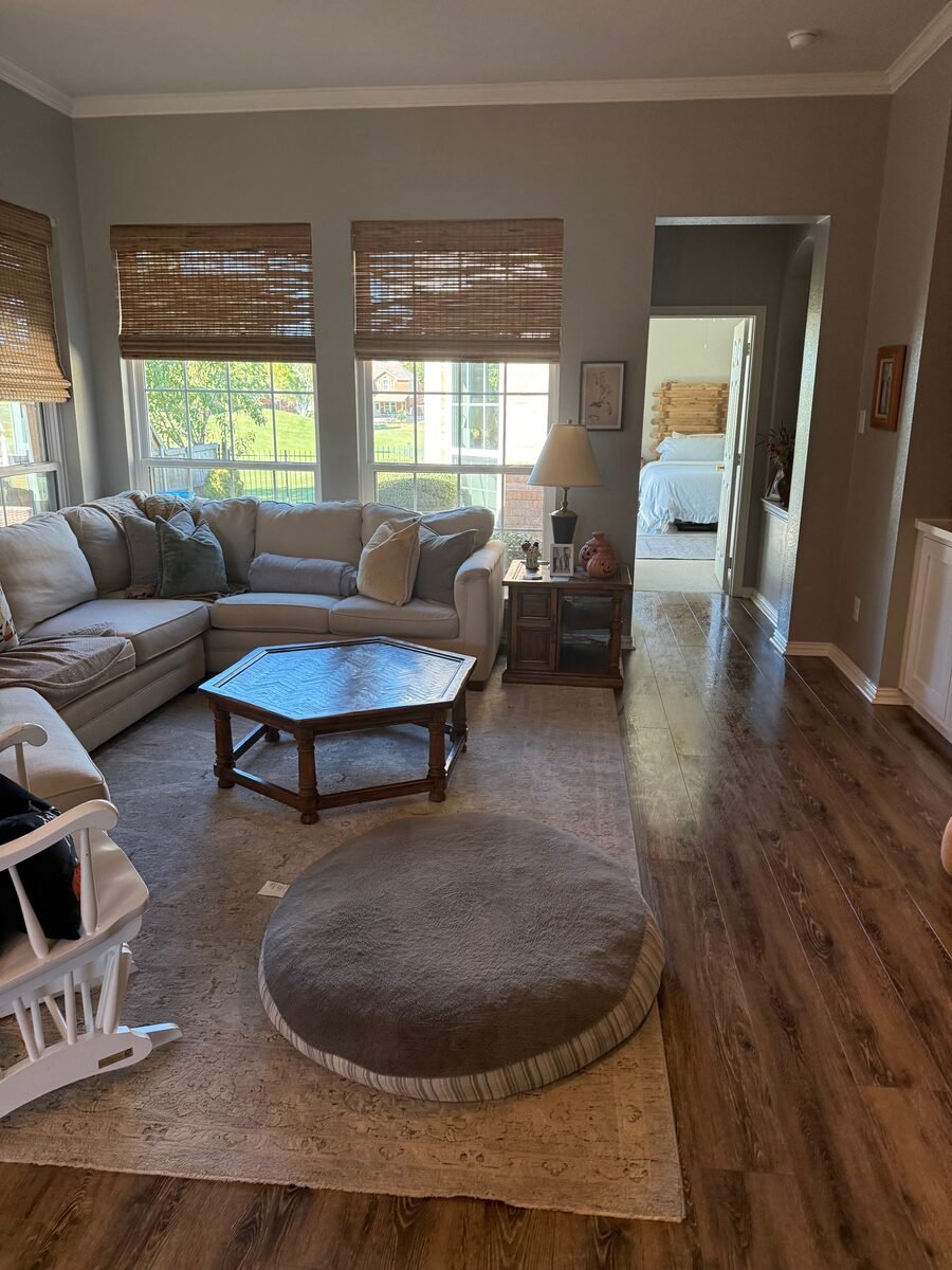 A living room kept tidy by regular visits from the same cleaner